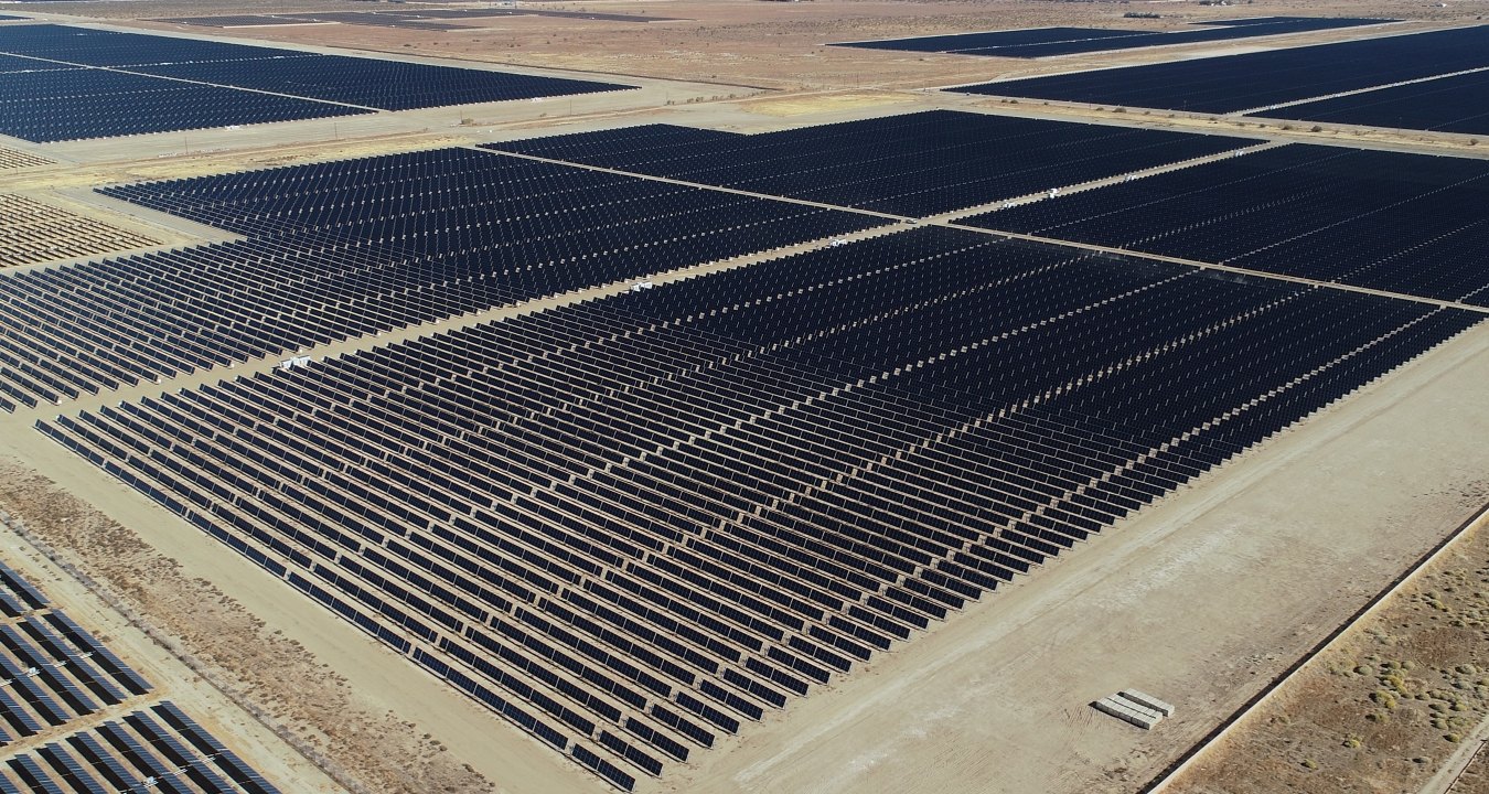 Aerial view of a solar site.