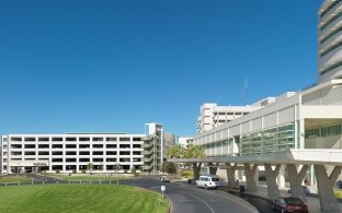 Roadway Leading to UC Davis Health Parking Structure and Hospital 