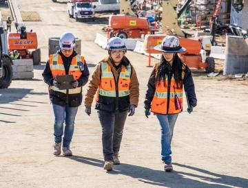 employees walking on jobsite