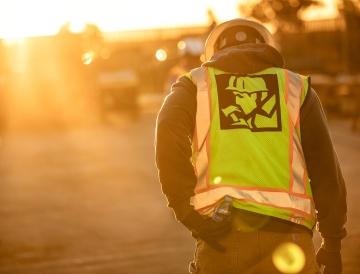 Construction worker on a jobsite. 