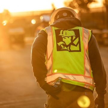 Construction worker on a jobsite. 