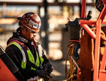 Construction worker on a jobsite.