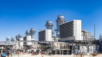Three generators at a combined cycle power plant
