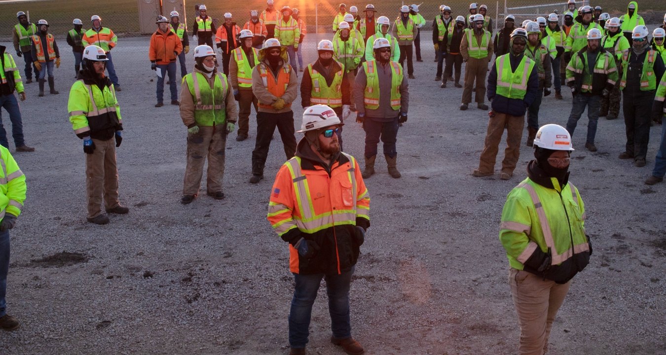 Construction workers on a jobsite.