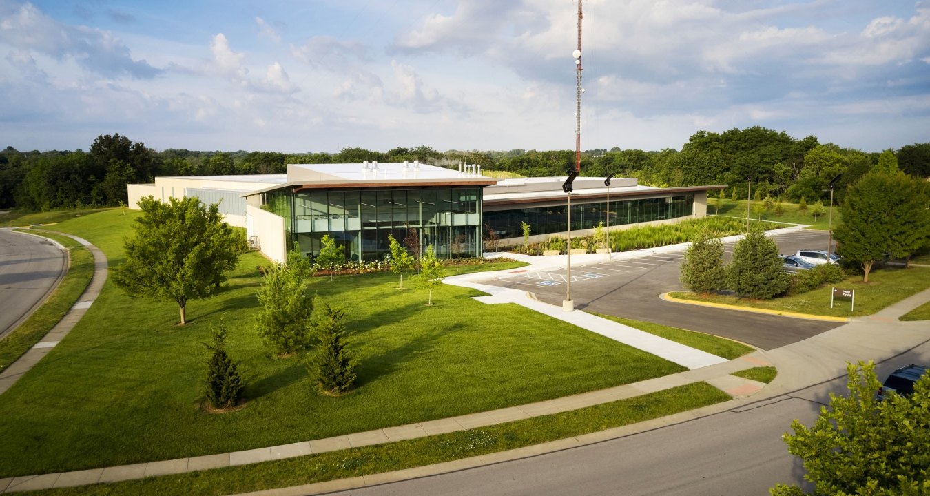 Exterior view of the Johnson County Medical Examination Facility. 