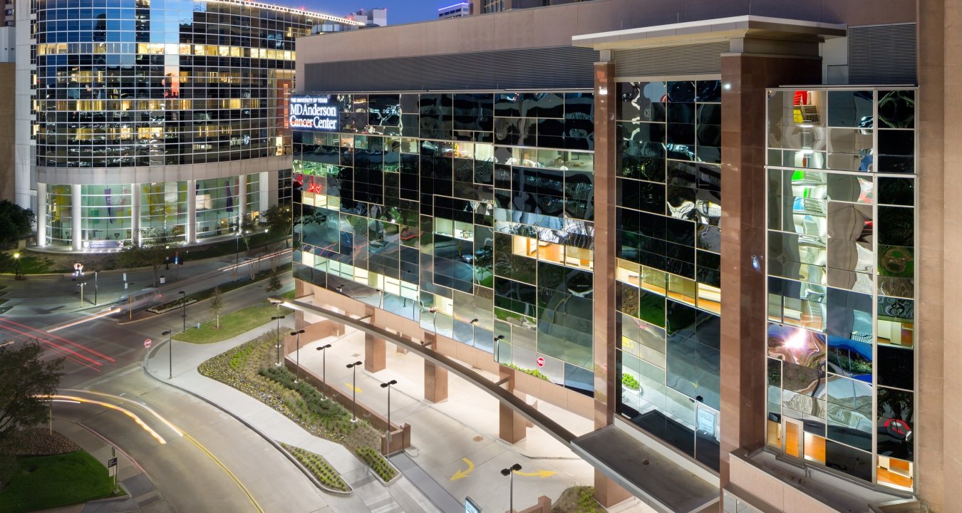 Aerial view of the MD Anderson Cancer Center Pavilion. 