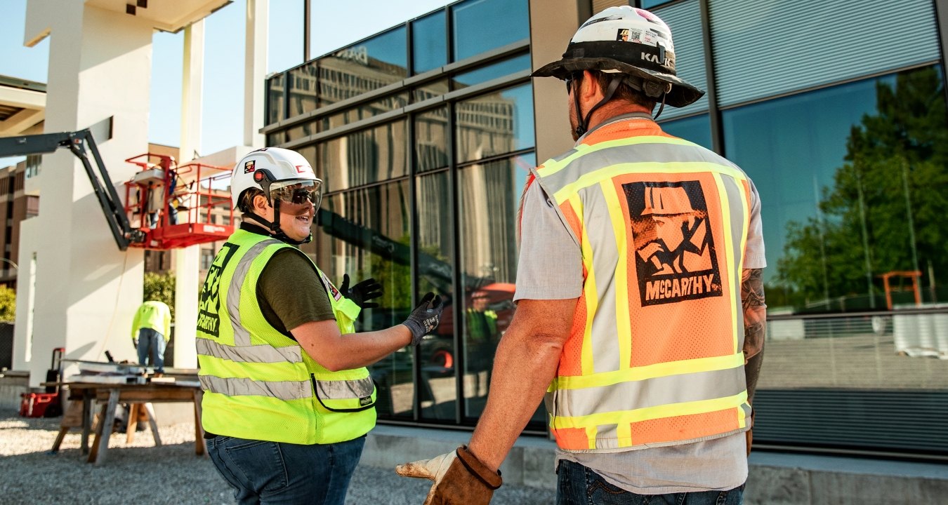 Construction workers on a jobsite.