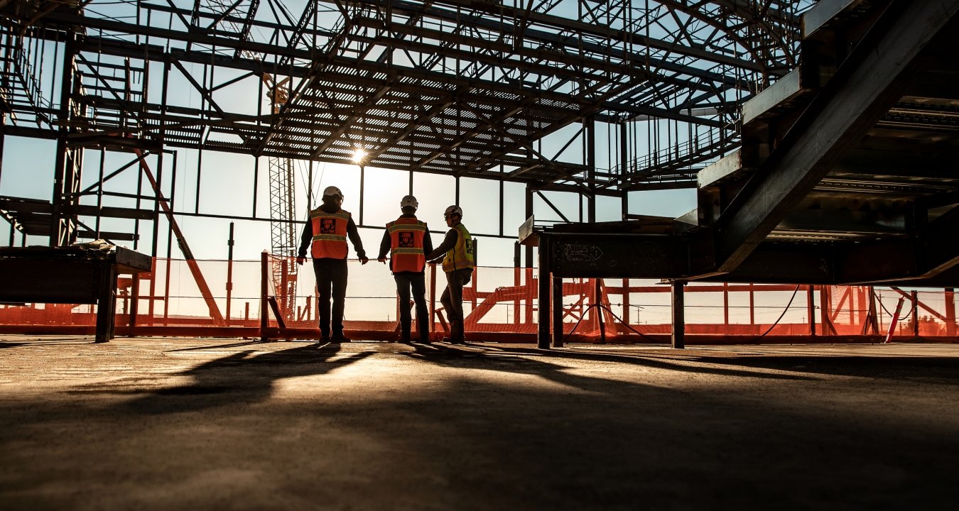 Construction workers on a jobsite.