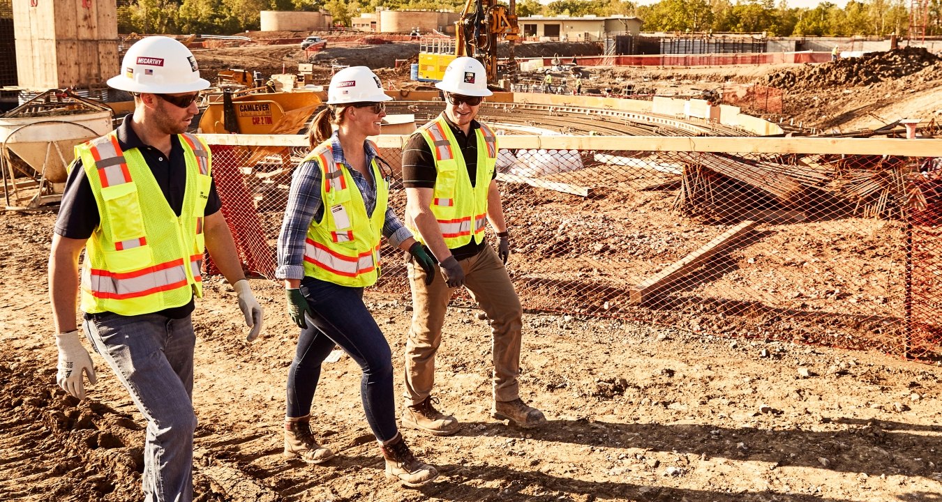 Construction workers on a jobsite.