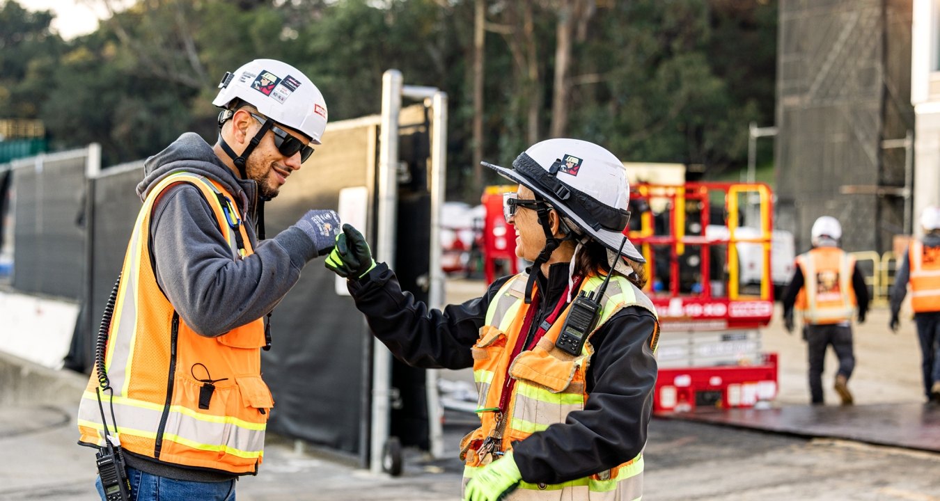 Construction workers on a jobsite.