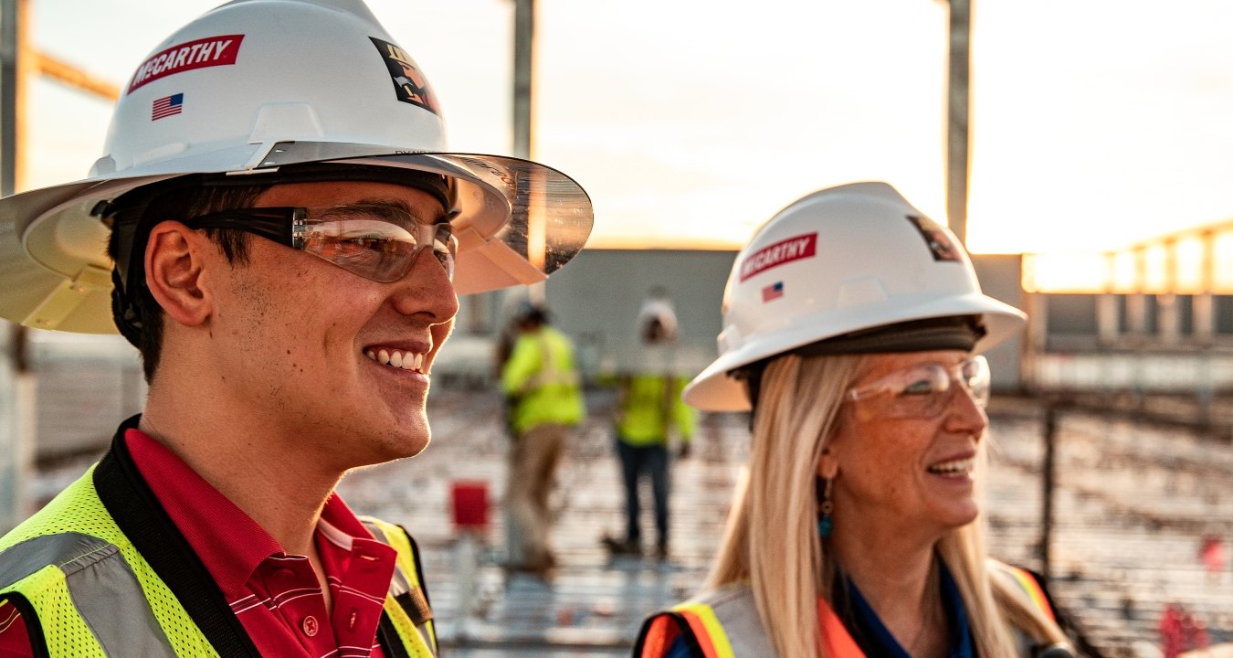 Construction workers on a jobsite.