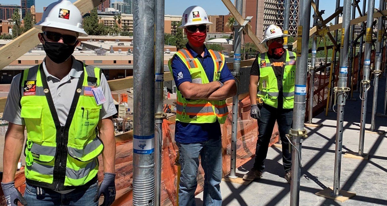 Interns on a jobsite.