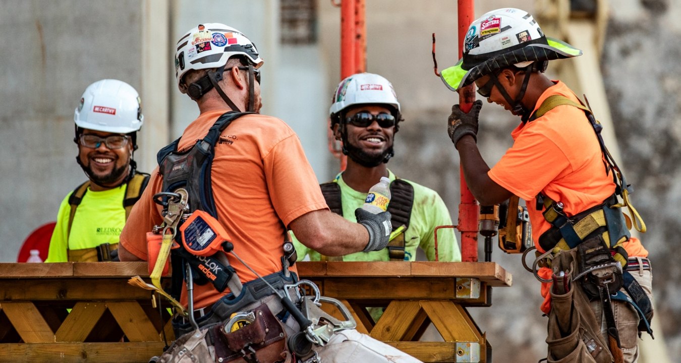 Group of people working on a jobsite