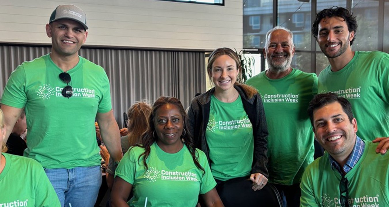 Group of people celebrating construction inclusion week at lunch