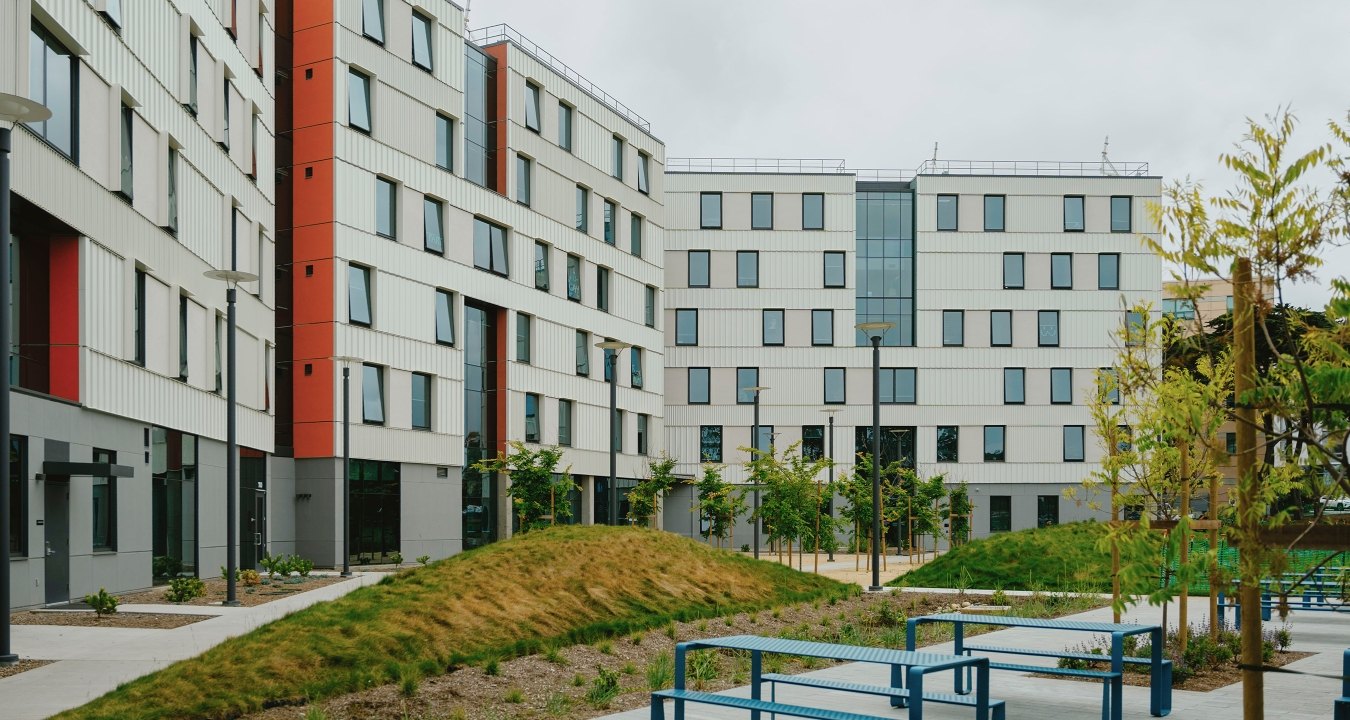 Exterior view of the student housing facility
