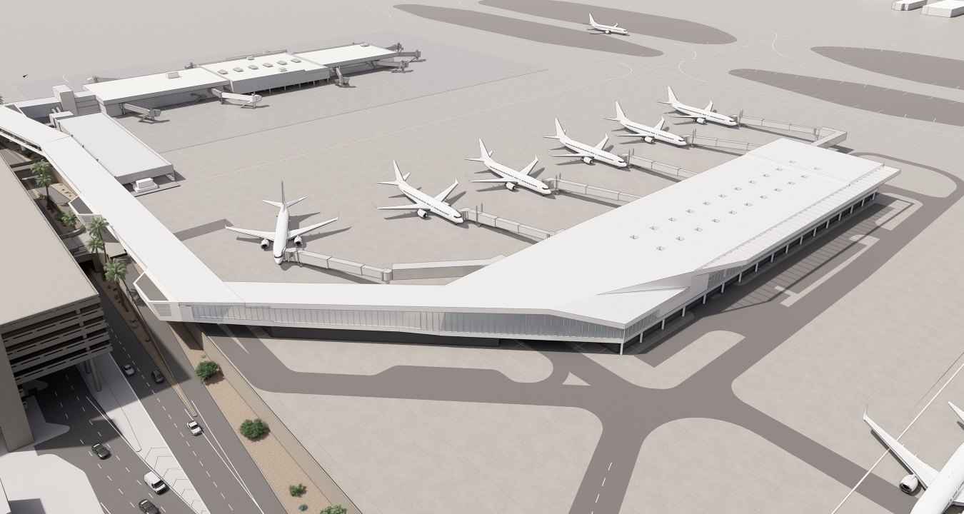Rendering of the new Terminal 3 North 2 concourse at Phoenix Sky Harbor