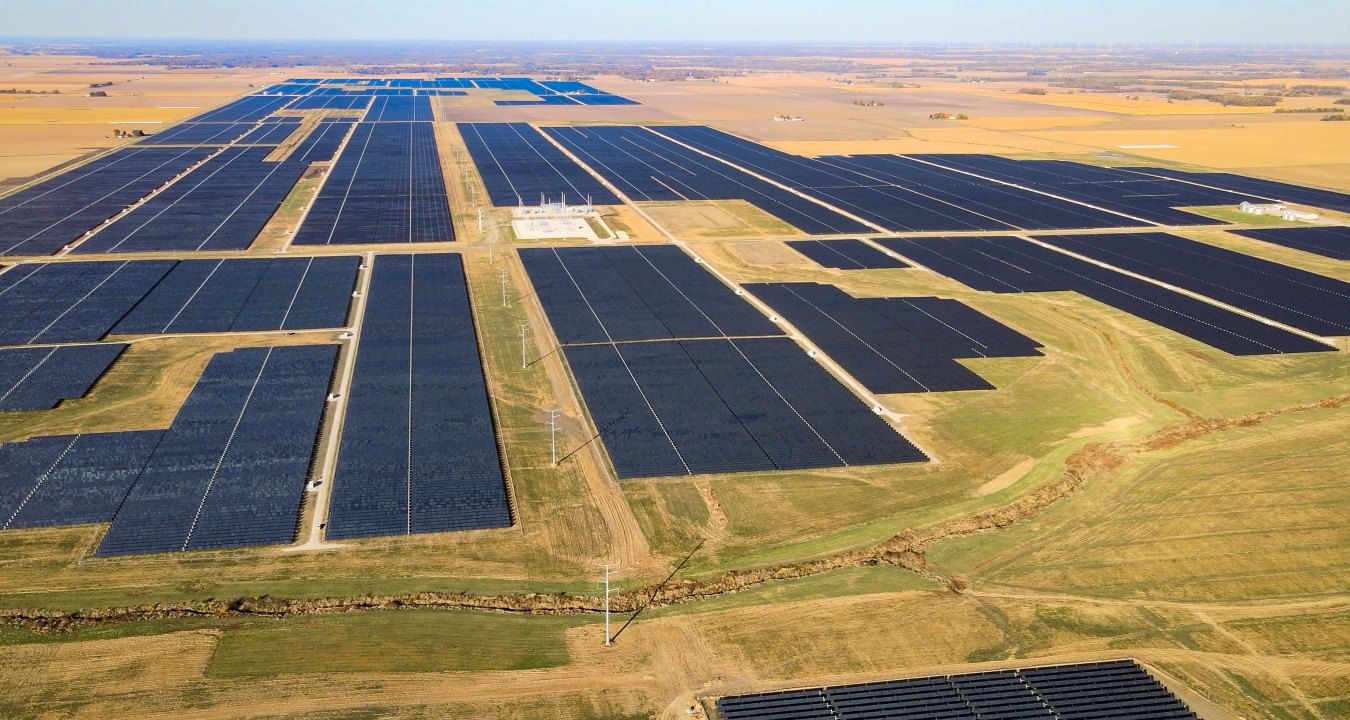 Aerial view of the Double Black Diamond solar project