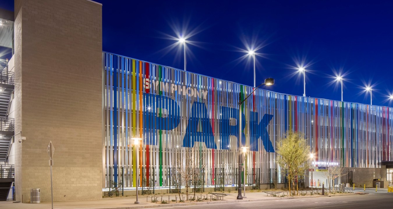Exterior view of the parking garage