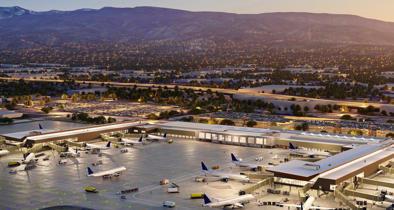 Aerial rendering of the Reno-Tahoe concourse. Subject to change