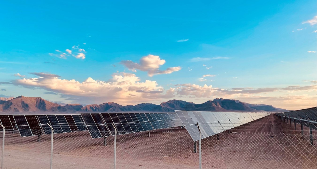 Panels at Arrow Canyon solar project