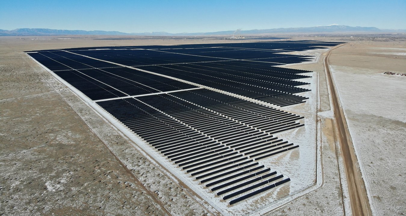Aerial view of Sun Mountain solar