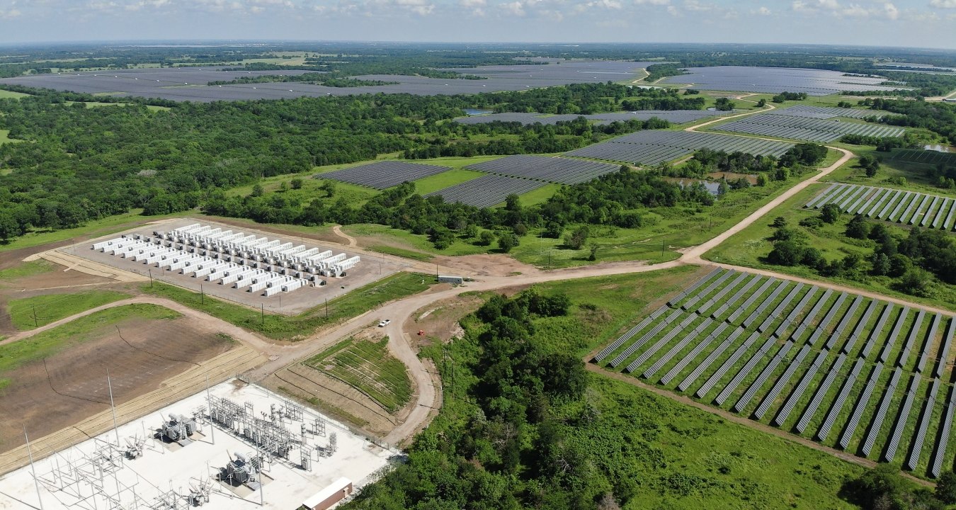 Aerial view of the solar project