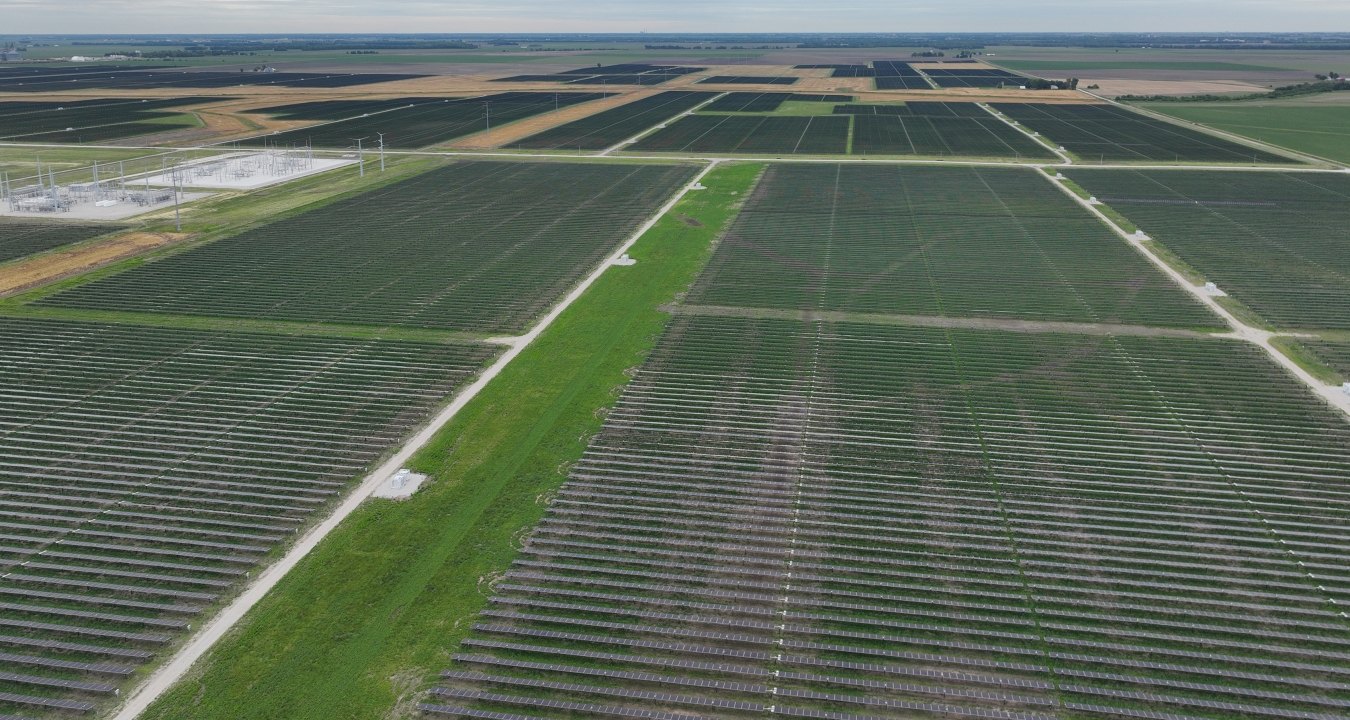 Aerial view of Double Black Diamond Solar