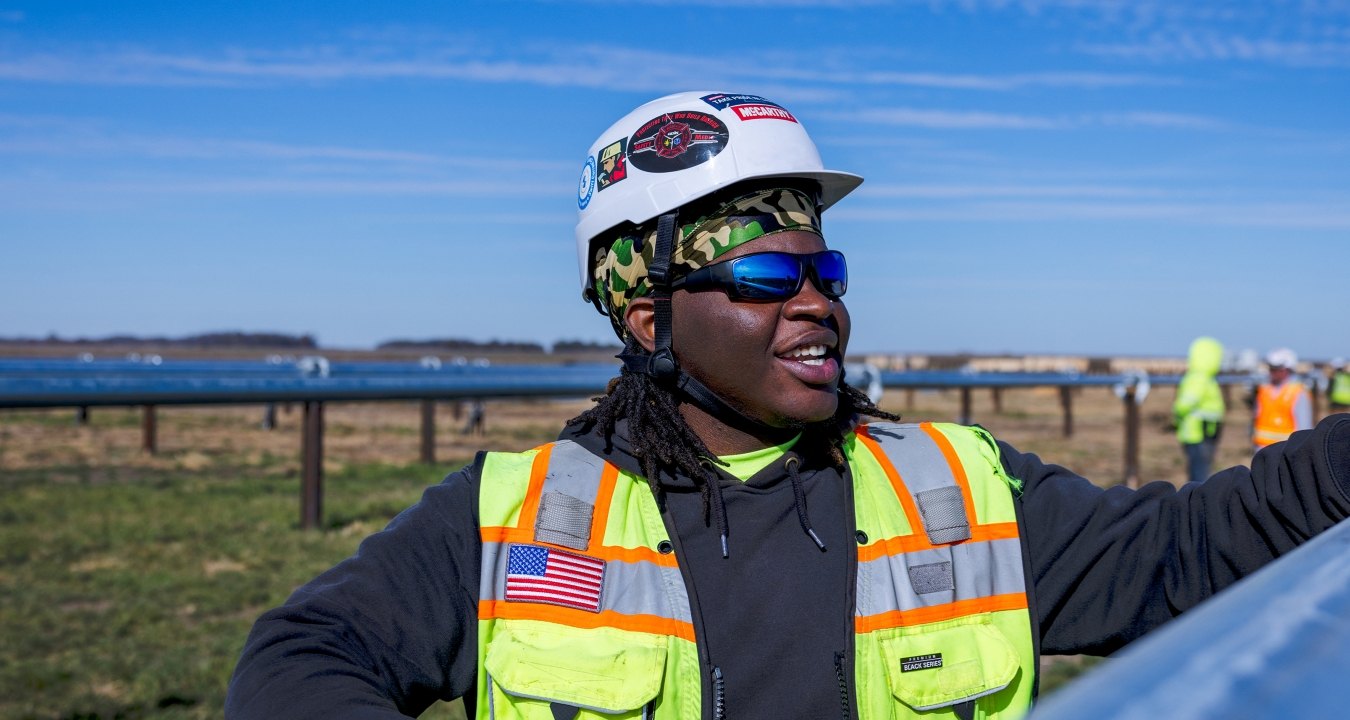 Cam Courtney on a renewable energy jobsite