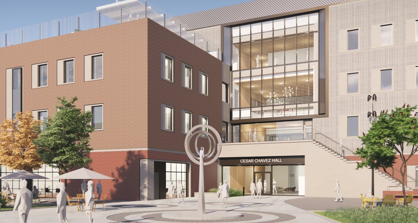 Exterior rendering of the new facility