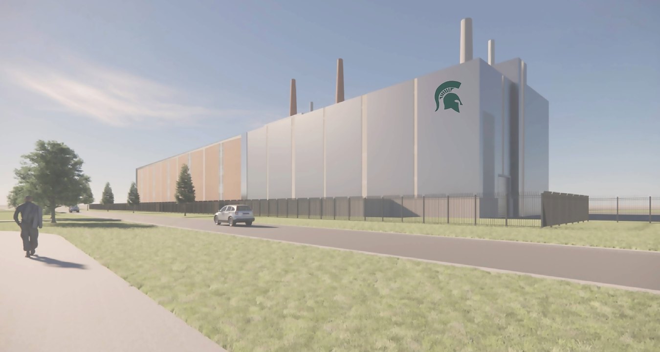 Rendering of the Michigan State University combined heat and power plant