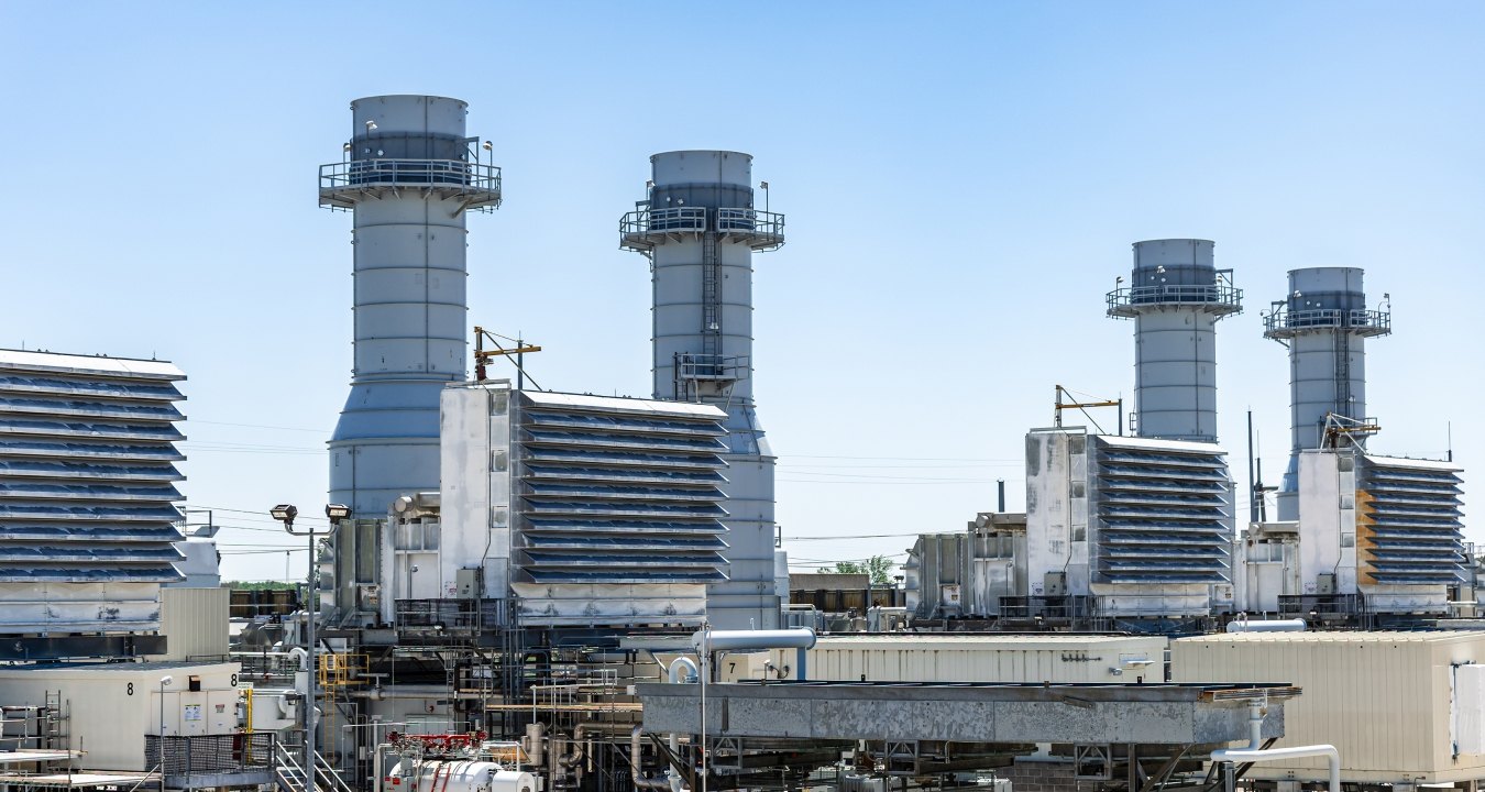 Four generators at a combined cycle power plant