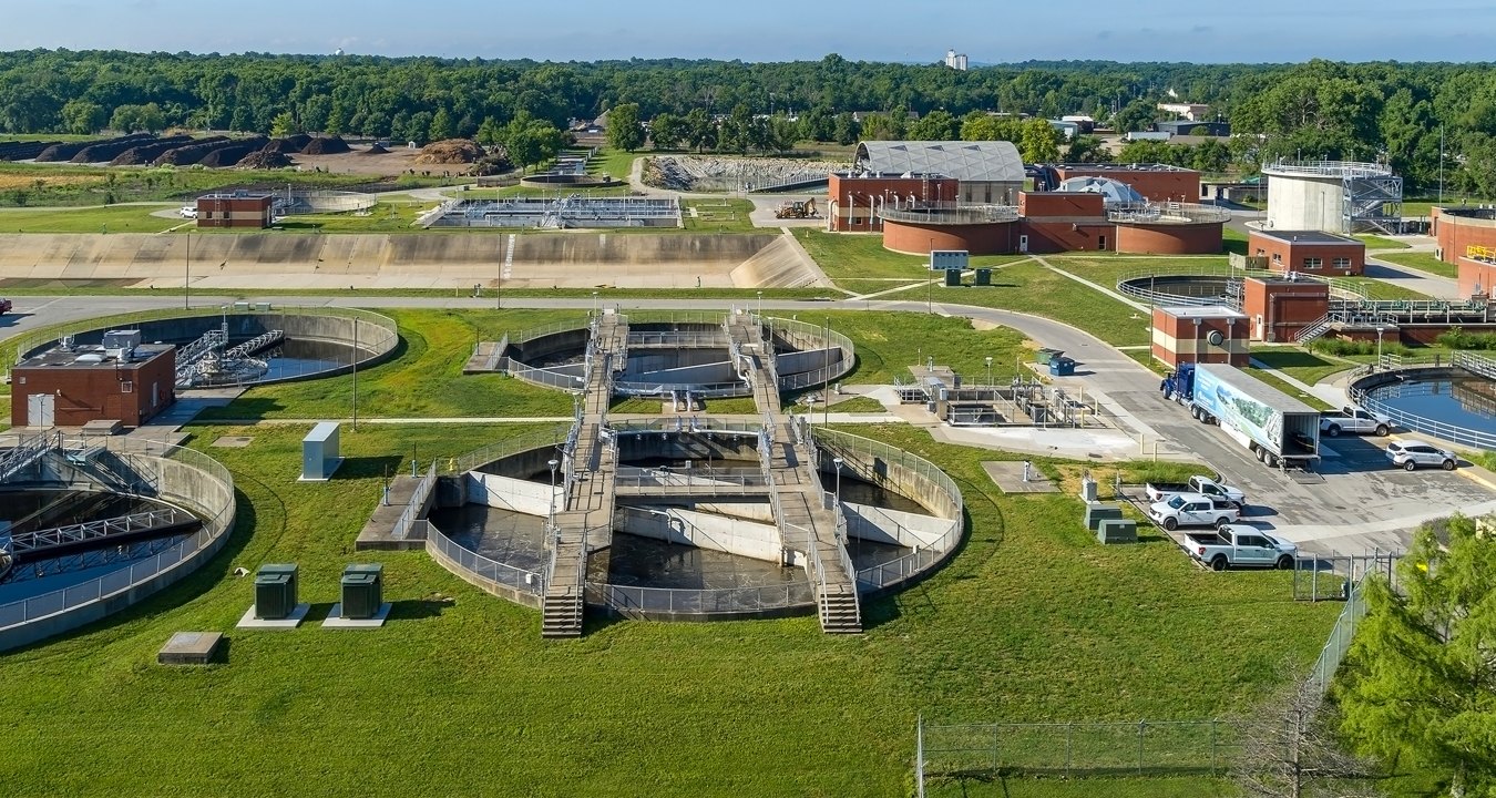 Aerial view of the water treatment facility