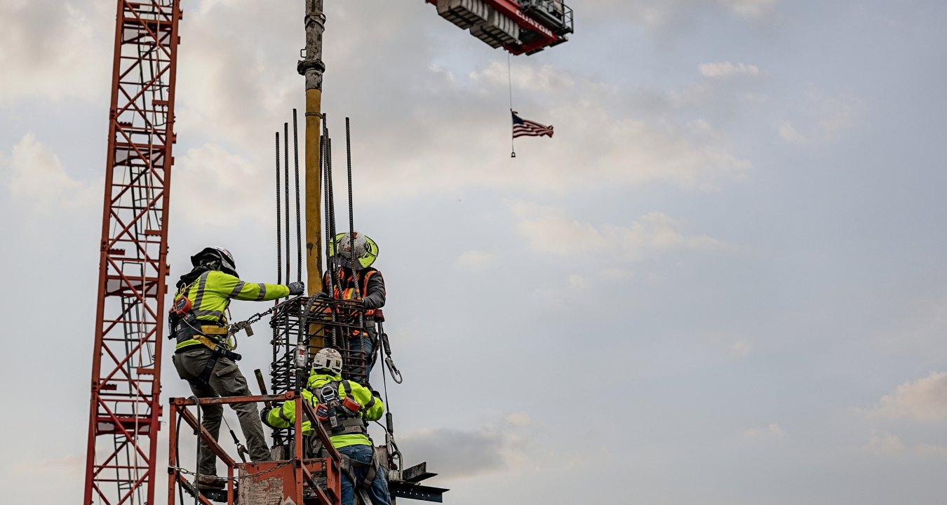 A group of people working on a jobsite
