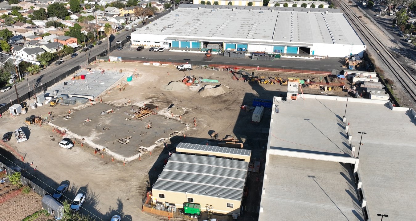 Aerial view of the Kedren construction site