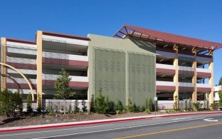 External view of the Henry Mayo Parking structure.