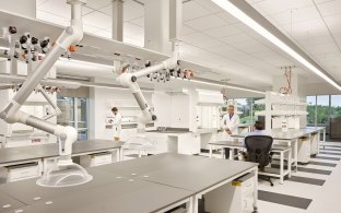 A tech-centric room in the Johnson County Medical Examination Facility. 