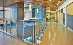 Interior view of the Mesa College Math & Science Building.