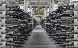 Interior view of the Groundwater Replenishment System in Orange County, California.