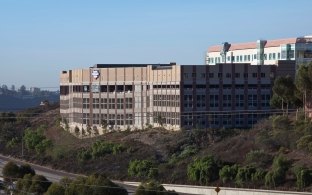 View of Rady Children's Hospital Parking Structure and Surrounding Hillside Landscape