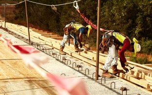 construction site with workers