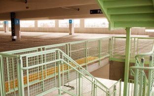 Santa Clara VTA Parking Structure Interior Deck and Stairwell