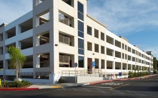 Scripps Health Parking Structure exterior and roadway