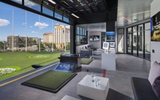 View of one of the topgolf bays