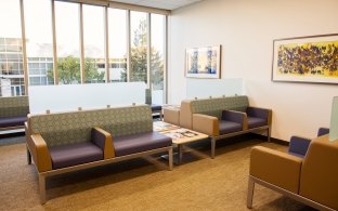 UC Davis — Betty Irene Moore Hall Lounge with Seating Area and Outdoor Window View