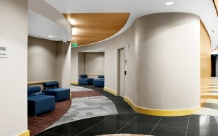 Lobby area with couches. 