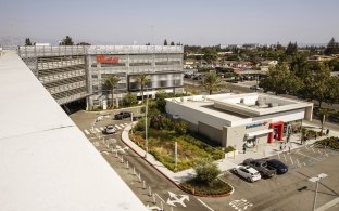 Aerial exterior view of the building.