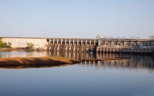 Body of Water and Ameren Bagnell Dam Structure