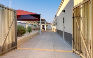 Exterior walkway at Barry Goldwater High School