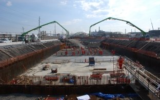 Outdoor image of the construction team working on the job site