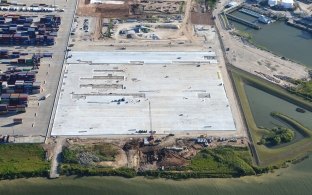 Another aerial view of the container yard